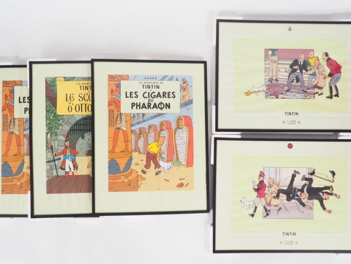 5 SUPERBES Cadres dont 3 "Sceptre d'Ottokar" 1997 Official Moulinsart 