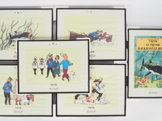 Vente aux enchères 6 SUPERBES Cadres "Rackham LE ROUGE" 1996 Official Moulinsart Limited 