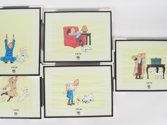 Vente aux enchères 5 SUPERBES Cadres "L'oreille cassée" 1996 Official Moulinsart Limited 