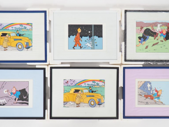 18 cadres avec cartes postales de collection diverses encadrées NEUF