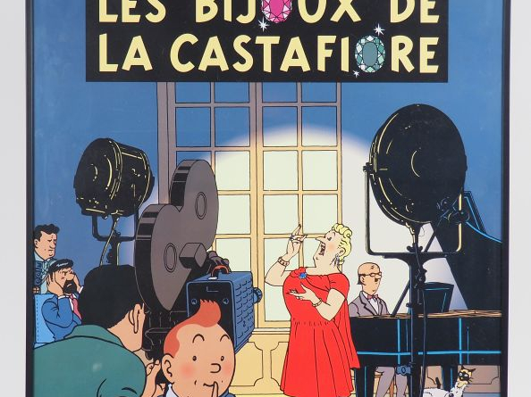 CADRE AFFICHE TINTIN "LES BIJOUX DE LA CASTAFIORE" 70/50 cm édition MO
