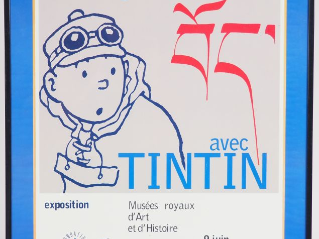 3 CADRES : 2 cadres Exposition Tintin, Haddock et les bateaux St Nazai