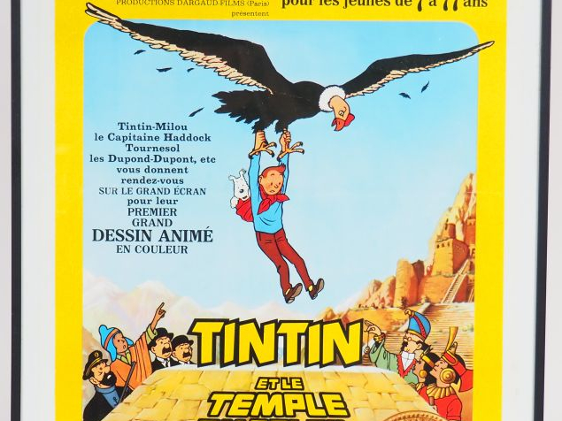 1 CADRE représentant L'AFFICHE ORIGINALE du FILM TINTIN ET LE TEMPLE D