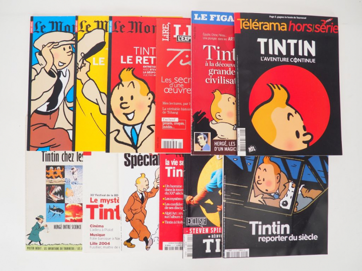 12 Revues Hors série TINTIN (Le Monde, Figaro,l'Express,Sciences et vi
