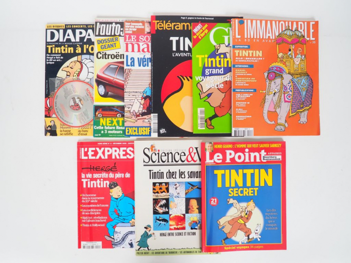 9 Revues Tintin (Telerama HS,Geo HS,L'express HS,Le point,Sciences et 