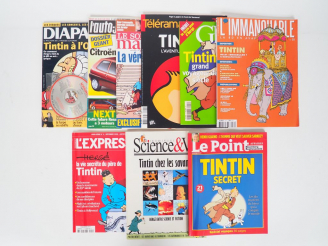 Vente aux enchères 9 Revues Tintin (Telerama HS,Geo HS,L'express HS,Le point,Sciences et 