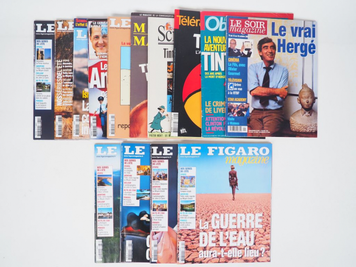14 Revues (série complète des 9 revues Le figaro Magazine sur Tintin r