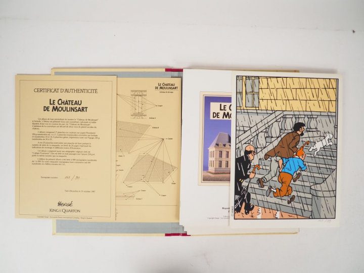 Le Château de Moulinsart – album de luxe – en carton imprimé, contenan