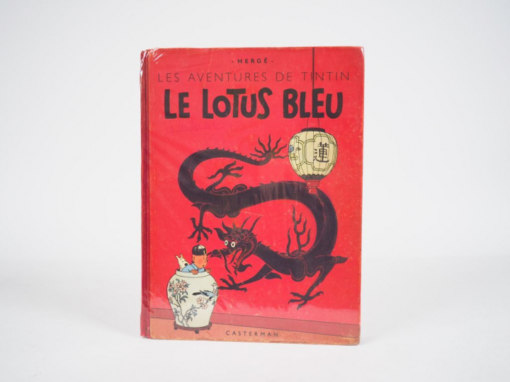 Le LOTUS BLEU - 1946 - DR-4e plat B1- EO couleur - Titre en bleu page 