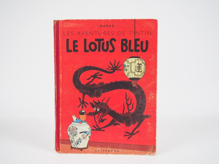 Le LOTUS BLEU - 1946 - DR-4e plat B1- EO couleur - Titre en bleu page 