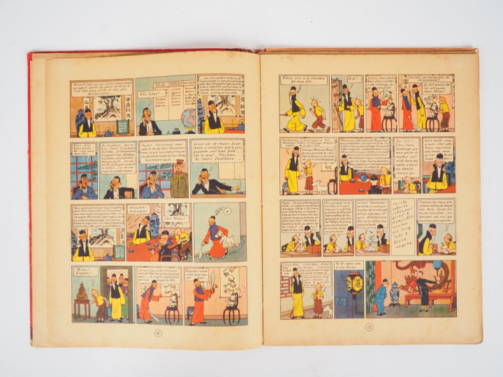 Le LOTUS BLEU - 1946 - DR-4e plat B1- EO couleur - Titre en bleu page 