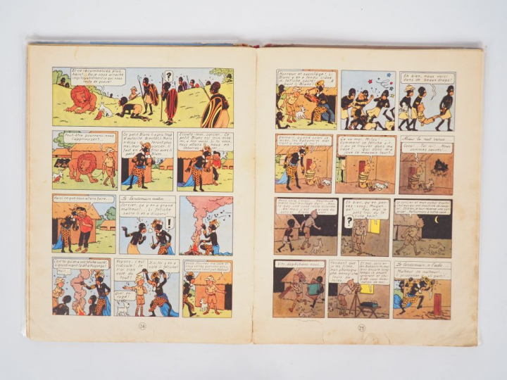 TINTIN AU CONGO - 1950 - DR-4e plat B4- Intérieur qui se décolle, Page