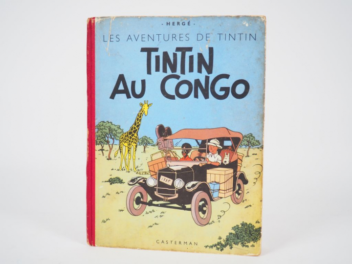 TINTIN AU CONGO - 1952 - DR-4e plat B6- Intérieur en TBE avec taches d