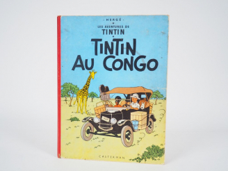Vente aux enchères TINTIN AU CONGO - 1960 - DR-4e plat B29- Intérieur en TBE avec taches 