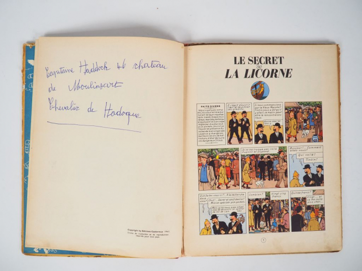 Le Secret de la Licorne - 1952 - DR B6 - Edition au medaillon -Intérie