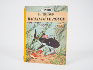 Vente aux enchères Le trésor de Rackham le Rouge - 1952 - DJ B7 - Album au médaillon bleu