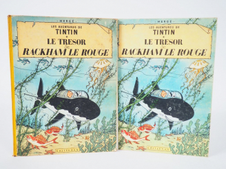 Vente aux enchères 2 Albums "Le trésor de Rackham le Rouge" - 1958 - DJ B26 - Album en BE