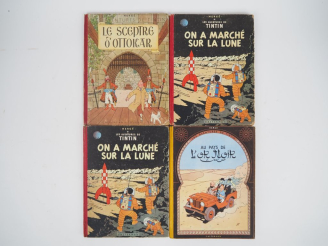 Vente aux enchères Suite de 4 albums :   - On a marché sur la Lune - 1954 - B11 -EO Belge