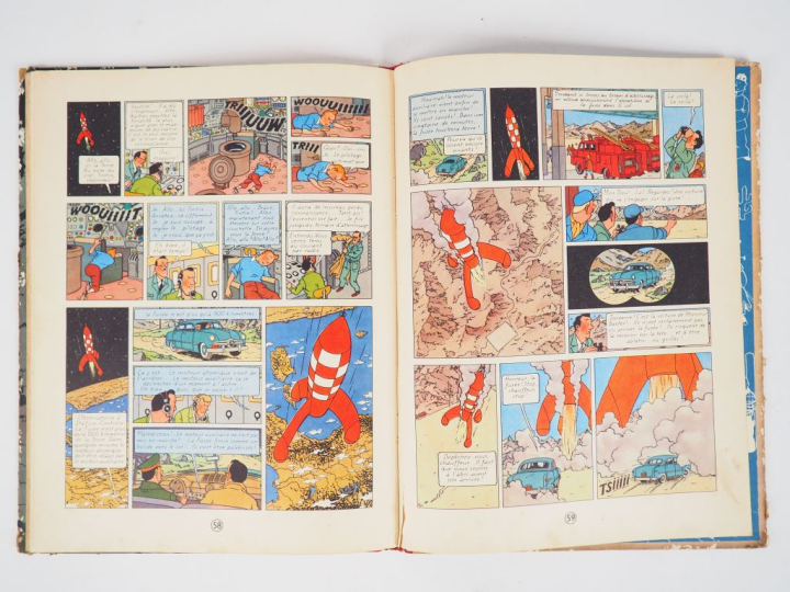 Suite de 4 albums :   - On a marché sur la Lune - 1954 - B11 -EO Belge