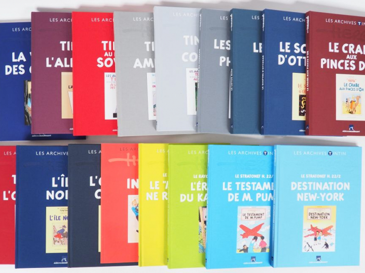 17 Albums au total dont 11 ALBUMS TINTIN "LES ARCHIVES" en NOIRS ET BL