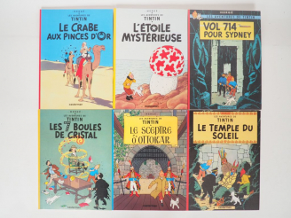 Vente aux enchères 6 albums souples Ed Spéciale Casterman Tintin pour Total NEUF (Temple 