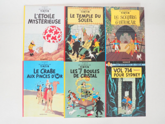 Vente aux enchères 6 albums souples Ed Spéciale Casterman Tintin pour Total NEUF (Temple 