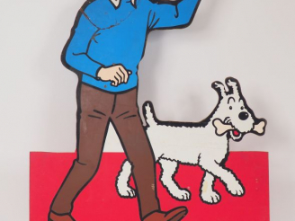 Vente aux enchères PLV DES ANNEES 1960-70, ELLE EST EN ISOREL Le pourtour Noir de Tintin 