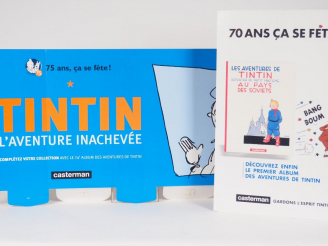 Vente aux enchères 5 PLV dont 4 PLV "70 ans ca se fête ! " pour la sortie de l'album "TIN