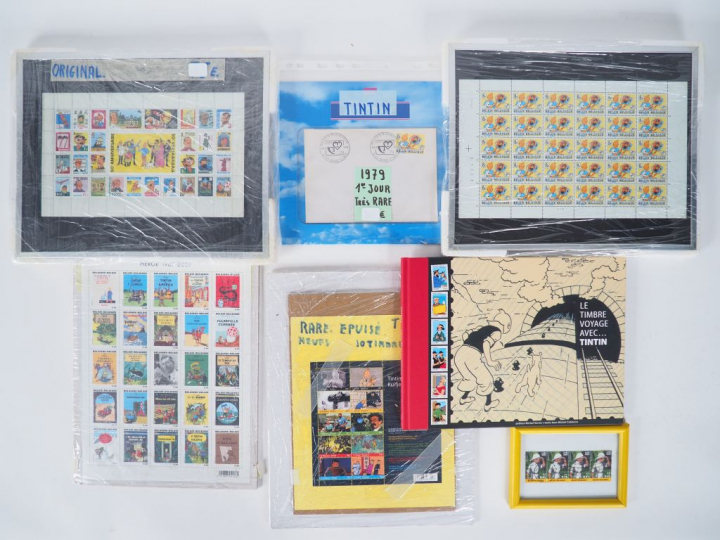 TINTIN FEUILLET DE 31 TIMBRES TINTIN 50 ième ANNIVERSAIRE NEUF + Tinti