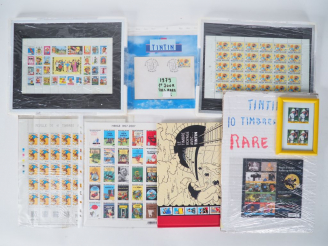 Vente aux enchères TINTIN FEUILLET DE 31 TIMBRES TINTIN 50ième ANNIVERSAIRE NEUF + Tintin