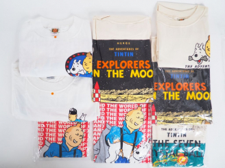 Vente aux enchères 8 Tee Shirts Taille L differents TINTIN TBE
