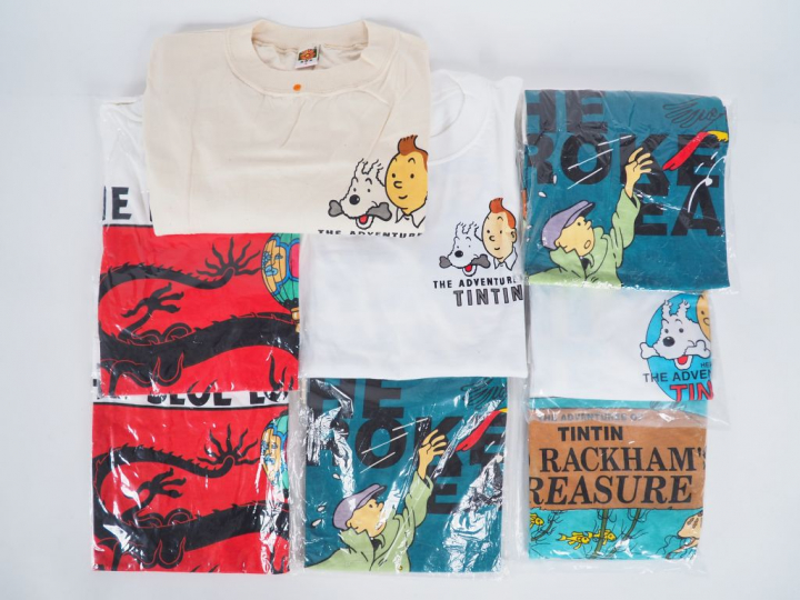 8 Tee Shirts Taille L differents TINTIN TBE