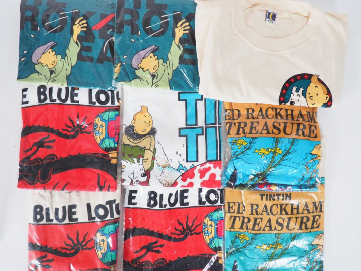 9 Tee Shirts Taille L TINTIN TBE
