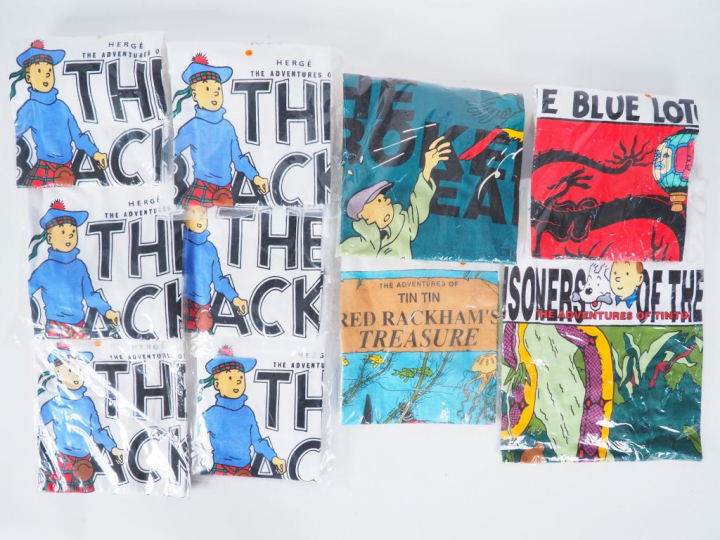 10 Tee Shirts Taille M TINTIN dont 5 ILE NOIRE TBE