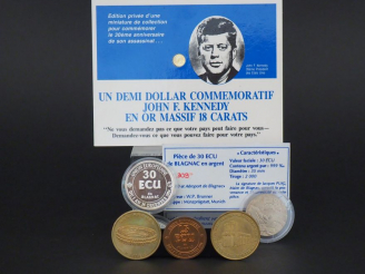 Vente aux enchères 6 pièces dont :  - 30 Ecu de Blagnac  - 1,5 Ecu de Blagnac - Monnaie d