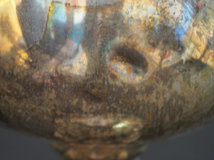 Grande coupe en argent sud américain titré 925 /1000 ( enfoncement ). 