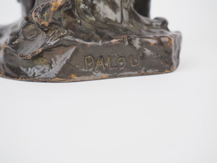 DALOU. "Le terrassier". Sujet en bronze à patine brune, fonte XXème. S