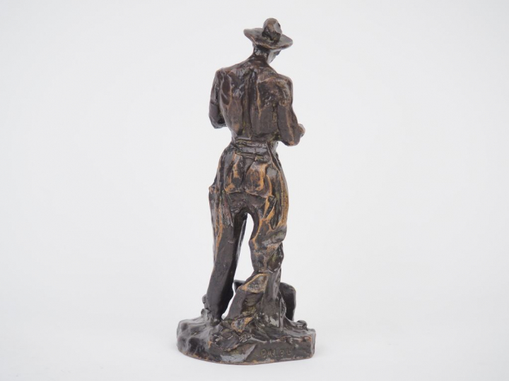 DALOU. "Le terrassier". Sujet en bronze à patine brune, fonte XXème. S