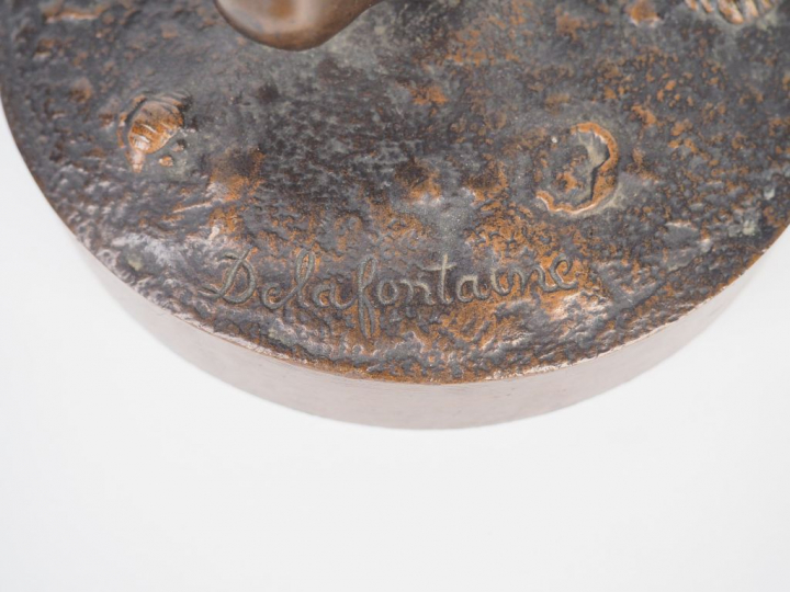 DURET "Danseur napolitain". Sculpture en bronze à patine brune. Signée