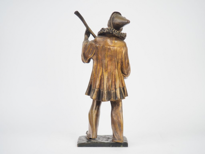 BOUSQUET. "Pierrot" Sculpture en bronze à double patine Signée. H. 40 