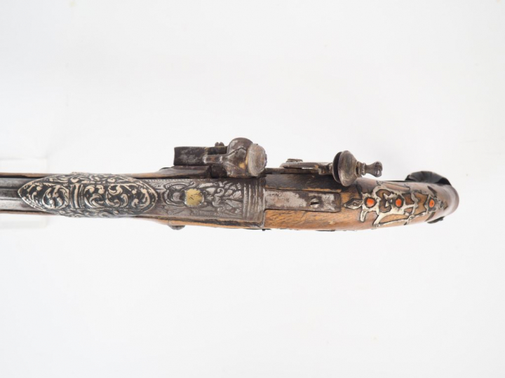 Grand pistolet à silex pour l'orient en calibre 24 à la livre, longueu