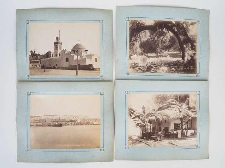 J. GEISER. 3Souvenir d'Algérie" Album de 18 photographies en noir et b