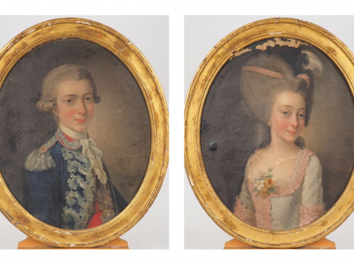 PESKORSKI Ivan Jakovlevitch "Portraits en médaillon de Monsieur et Mad