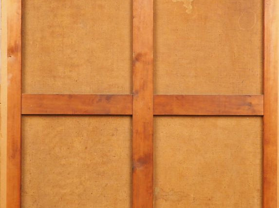 Ecole française début XIXème "Portrait d'élégante à la robe parme". Hu