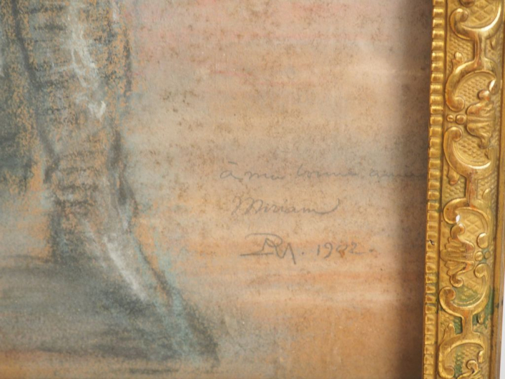 Ecole française début Xxème "Portrait de gentilhomme" Pastel monogramm
