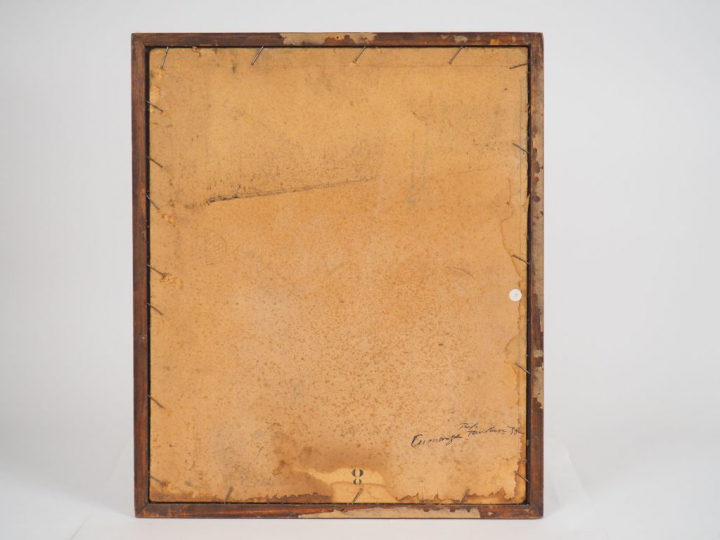 Ecole française fin XIXème début Xxème "personnages de théatre" Huile 