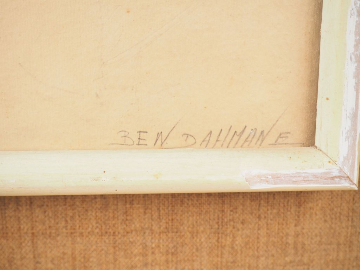 BEN DAHMANE. Gouache signée en bas à droite "Portrait d'arabe"  Dim. 6