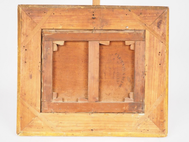 BOMBLED "Soldats et jeune fermière" Huile sur toile, signée en bas à g