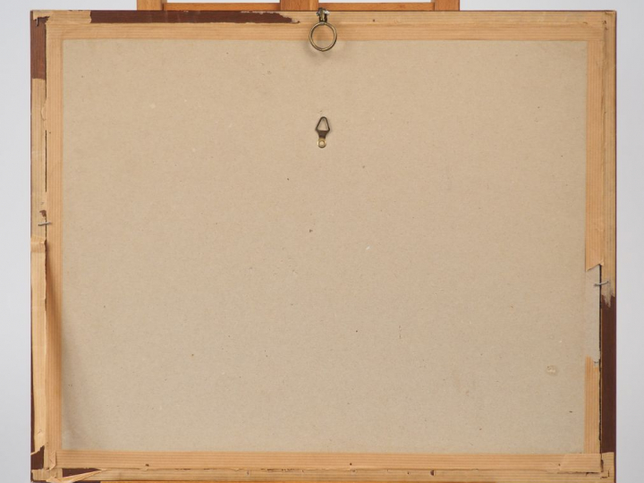 Ahmed CHERKAOUI. "Composition".  Technique mixte sur papier, signée en