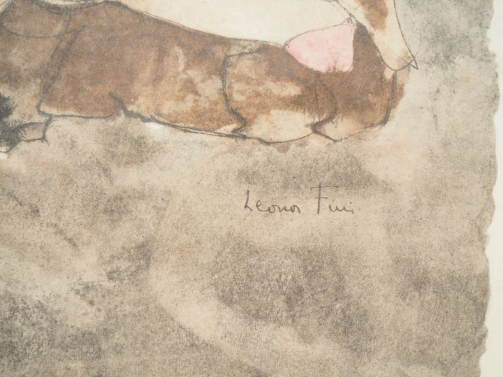 Léonor FINI "Scènes érotiques".  Paire d'aquarelles  Dim. 38,5 x 27,5 